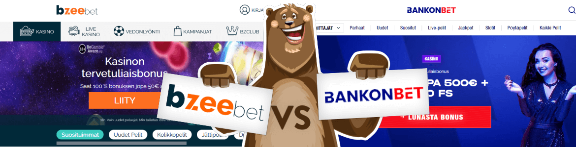 Vertaa nettikasinot: Bzeebet vs Bankonbet