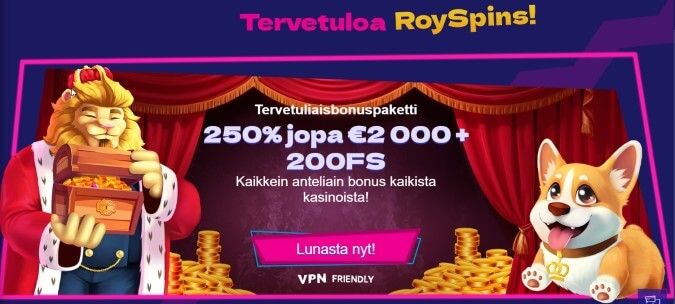 RoySpins Casino bonus