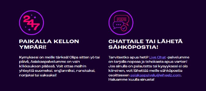 Wheelz Casino asiakaspalvelu