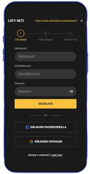 OlympusBet Casino rekisteröinti