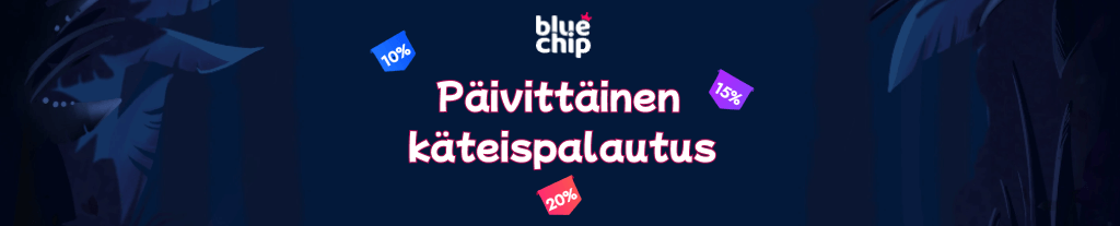 päivittäinen 10–20% käteispalautus BlueChip