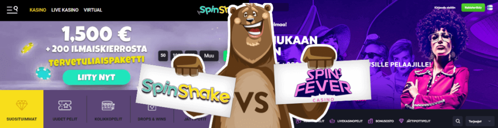Vertaa netticasinot: Spinshake vs SpinFever