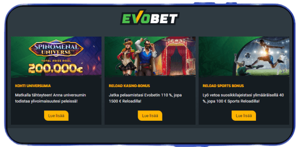 Evobet Casino tarjoukset