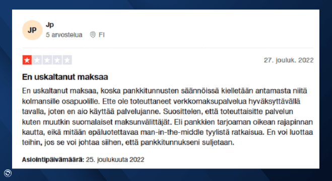 Trustly kokemuksia - käyttää pankkitunnuksiasi