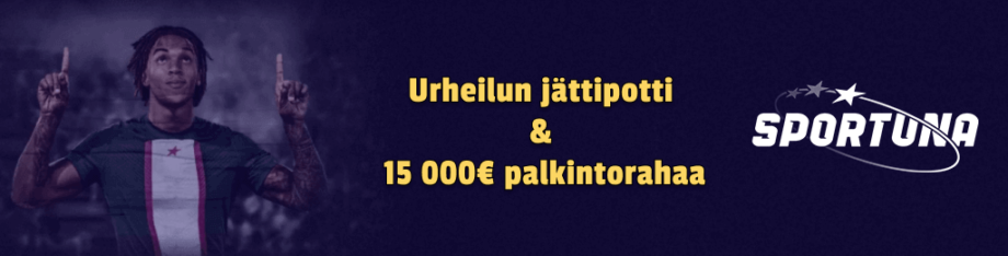 Urheilun jättipotti ja 15 000€ palkintorahaa Sportuna