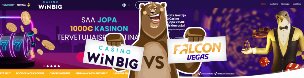 Vertaa nettikasinot: Casino Win Big vs Falcon Vegas