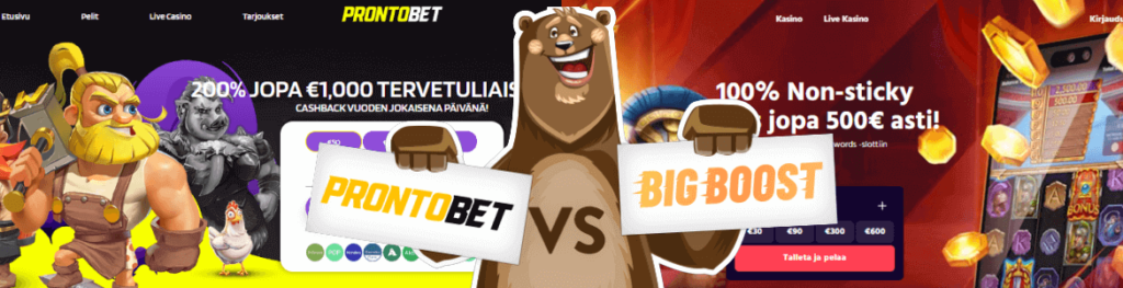 Vertaa nettikasinot: ProntoBet vs Big Boost