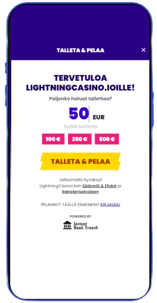 Lightning Casino talletus