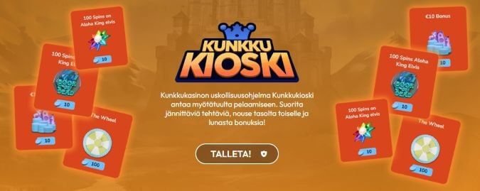 Kunkku Kasinon uskollisuusohjelma on Kunkkukioski.