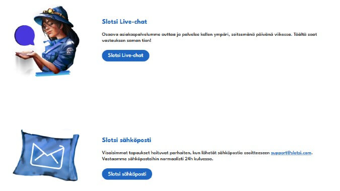 Slotsin asiakaspalvelu