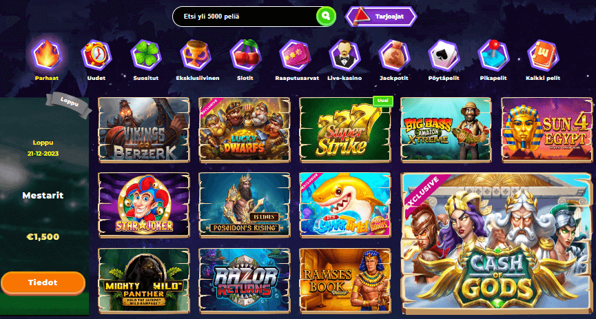 Wazamba Casino pelit