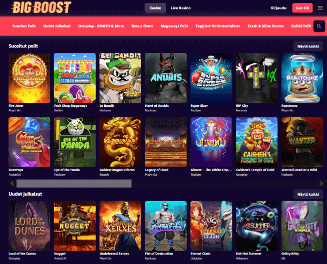 Big Boost Casino pelit