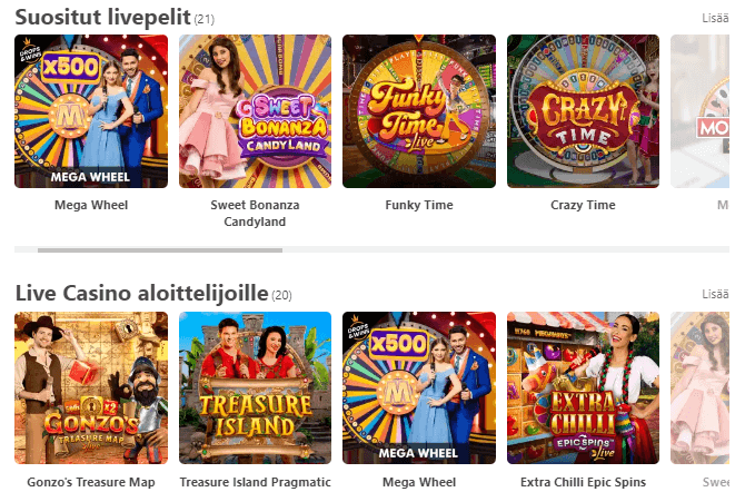 Dreamz Casino live pelit