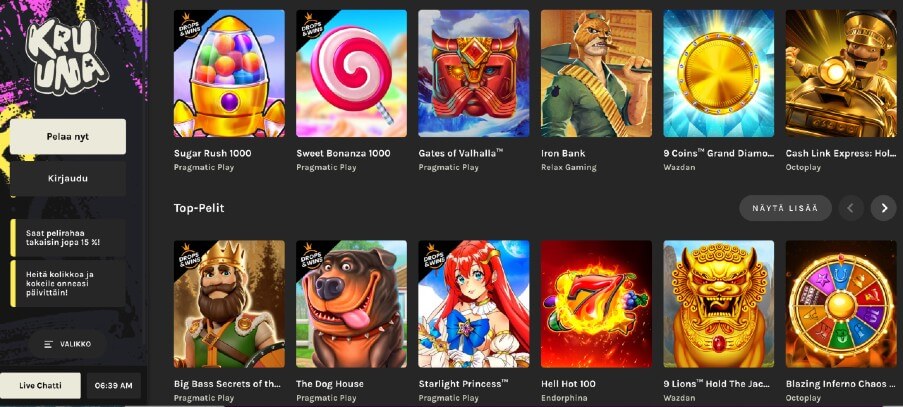 Kruuna Casino pelit