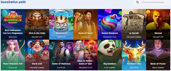Casinobud pelit