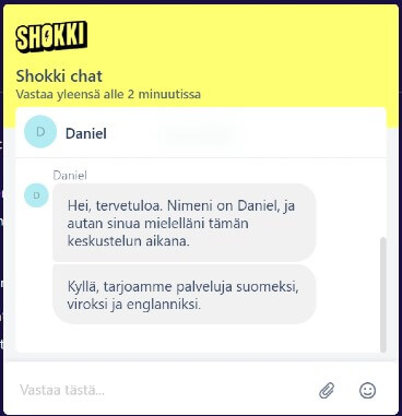Shokki Casino asiakaspalvelu