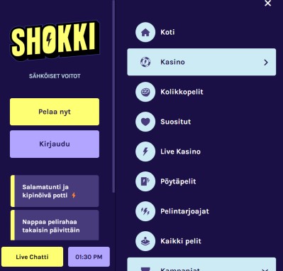 Shokki Casino käytettävyys