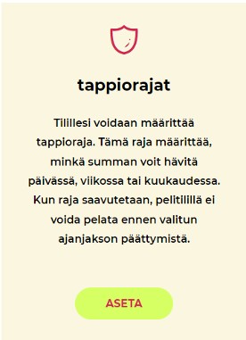 Tappiorajat nettikasinolla