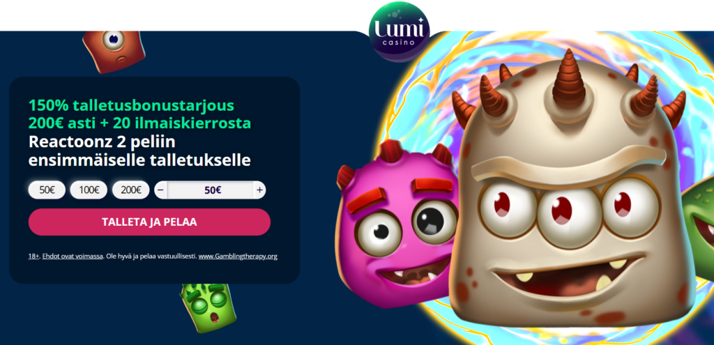 Lumi Casino eksklusiivinen ensitalletusbonus