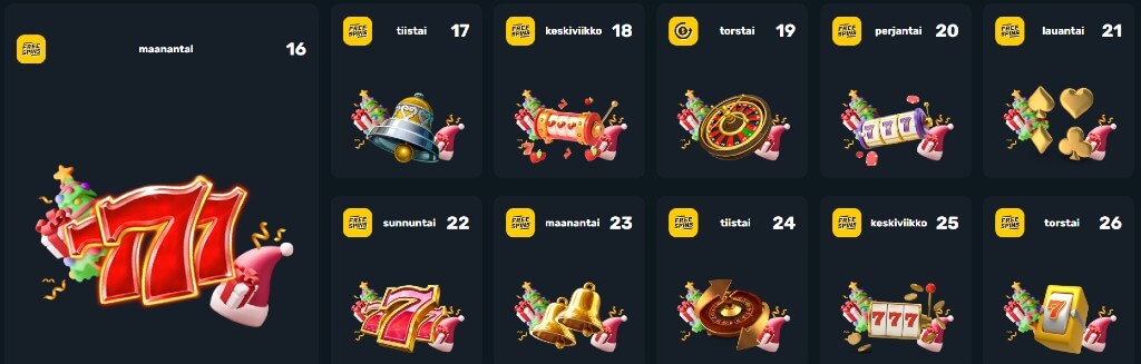 Campeonbet Casinon joulukalenteri