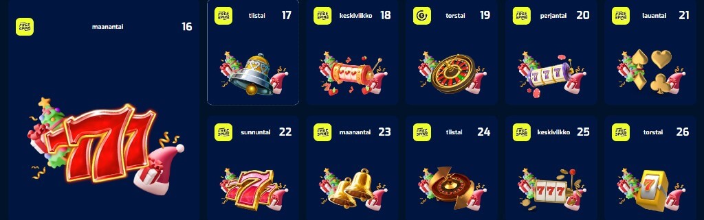 Scibet Casinon joulukalenteri