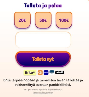 Pelikaani Kasino talletus