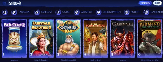 Spinight Casino pelit