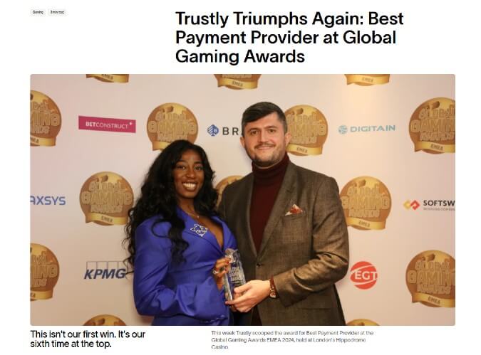 Best Payment Provider 2024 – Global Gaming Awards
