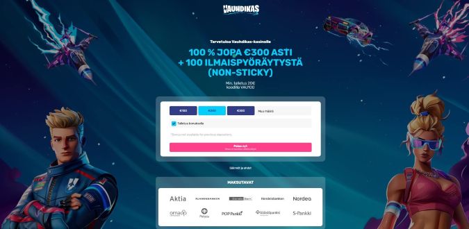 Vauhdikas Casino bonus