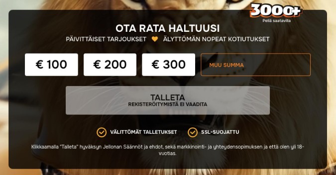 Jellona Casino talletus