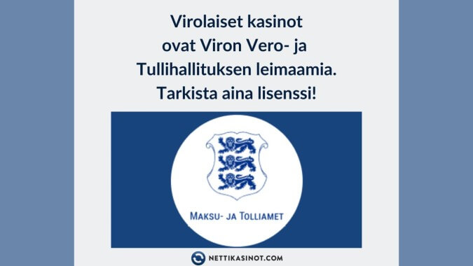 Tarkista aina kasinon lisenssi