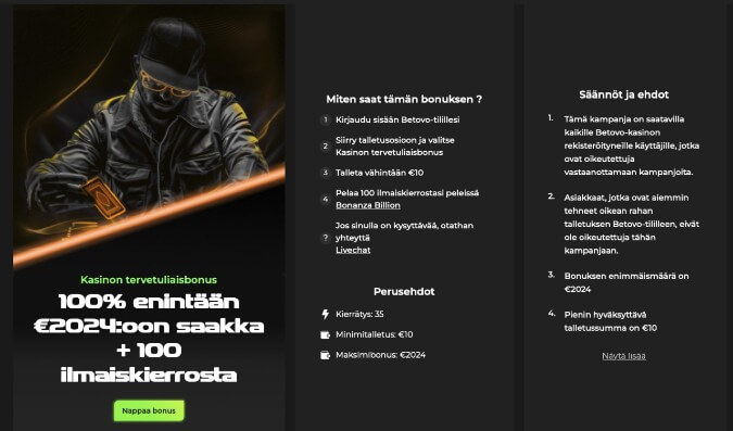 Betovo Kasino bonus