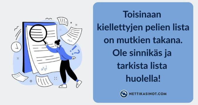Miten tarkistaa kielletyt pelit