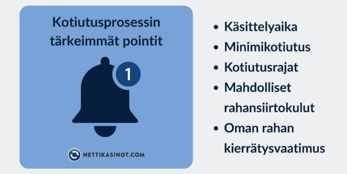 Ota selvää, miten nettikasino hoitaa kotiutukset