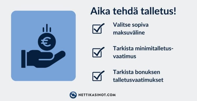 Tarkista nämä asiat, kun teet ensimmäisen talletuksen nettikasinolle