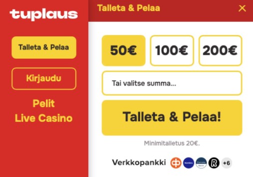Tuplaus Casino talletus