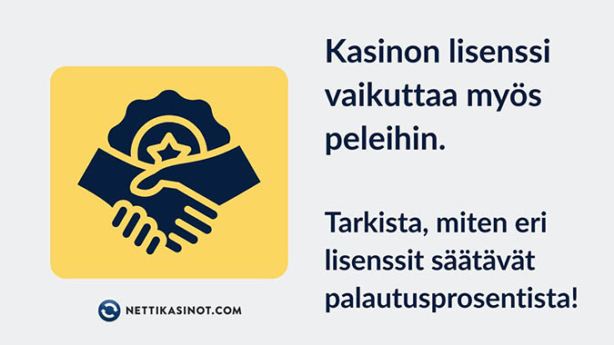 Kasinon lisenssi vaikuttaa myos peleihin.