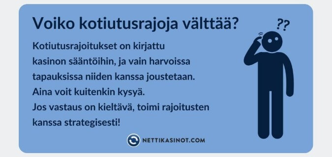 Kotiutusrajojen välttely ei onnistu, mutta toisinaan joustoa on tarjolla