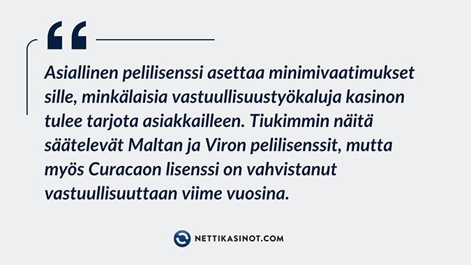 Lisenssi ja vastuullinen pelaaminen