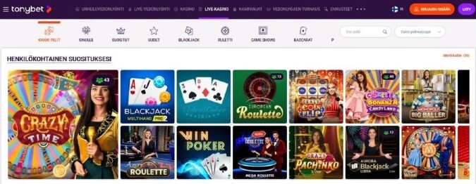 TonyBet Live Casino