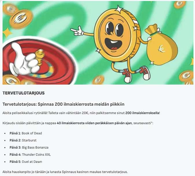 Spinnaus Casino bonus
