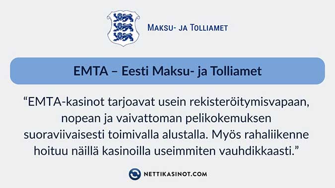 EMTA-lisenssin kasinoilla pelaajat voivat nauttia nopeasta ja sujuvasti pelikokemuksesta.