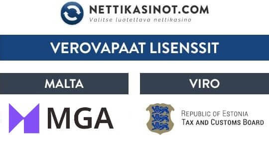 Verovapaat kasinolisenssit