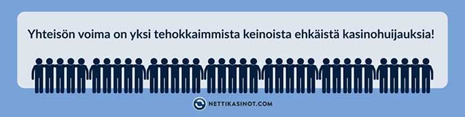 Jaetut kokemukset sekä yhteisön tuki auttavat huijausten ehkäisyssä.