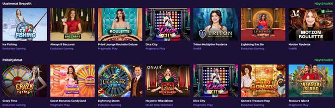 Pelipeto Live Casino