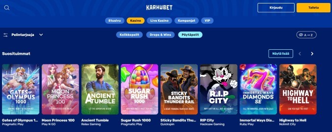 KarhuBet Casino Pelit