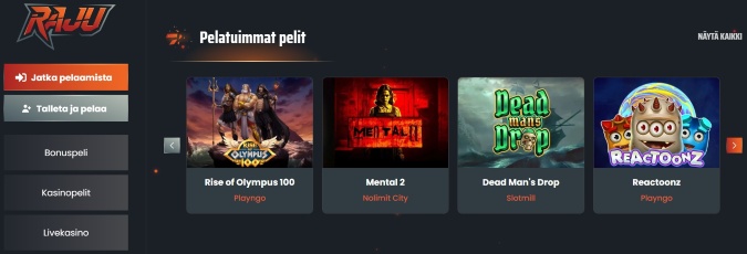 Raju Kasino pelit