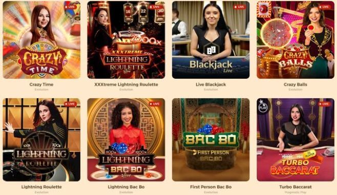 Tuuri live casino tarjoaa Evolutionin ja Pragmatic Playn pelejä.