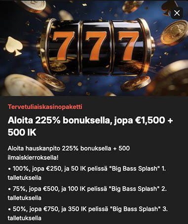 Wettson Bonus Wettson tervetuliaispaketti