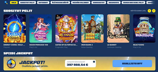 Spiidi Casino Pelit Spiidi Casino peliaula
